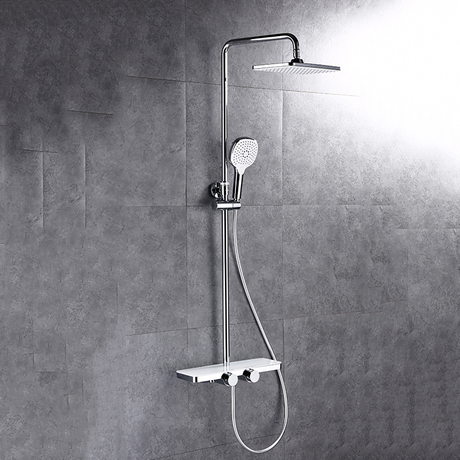 Hotel moderno cromado sistema de ducha montado en la pared baño expuesto grifo de ducha