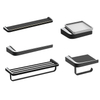 Accesorios de baño de lujo para Hotel, conjunto de accesorios de baño para inodoro de cobre negro y cromo