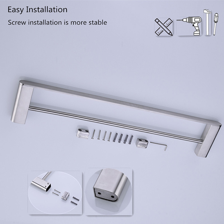 Kaiping Gockel Accesorios de baño Baño de acero inoxidable Barra de toalla doble Toallero