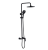 Juego de ducha de lluvia para baño expuesto Kaiping Gockel Matt Black con ducha de mano