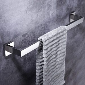 Fábrica de China Accesorios de baño de acero inoxidable montados en la pared Toallero cromado Barra de toalla individual