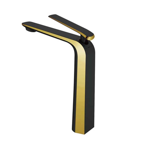 Grifo monomando para lavabo de agua fría y caliente para Hotel, grifo mezclador para lavabo de oro y titanio negro
