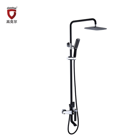 FABRICANTE CHINA Fábrica al por mayor Juego de ducha de montaje en pared para baño en negro y cromo