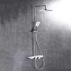Proveedor de Kaiping, juego de grifería de ducha de lluvia para baño montado en la pared de agua fría y caliente expuesta cromada