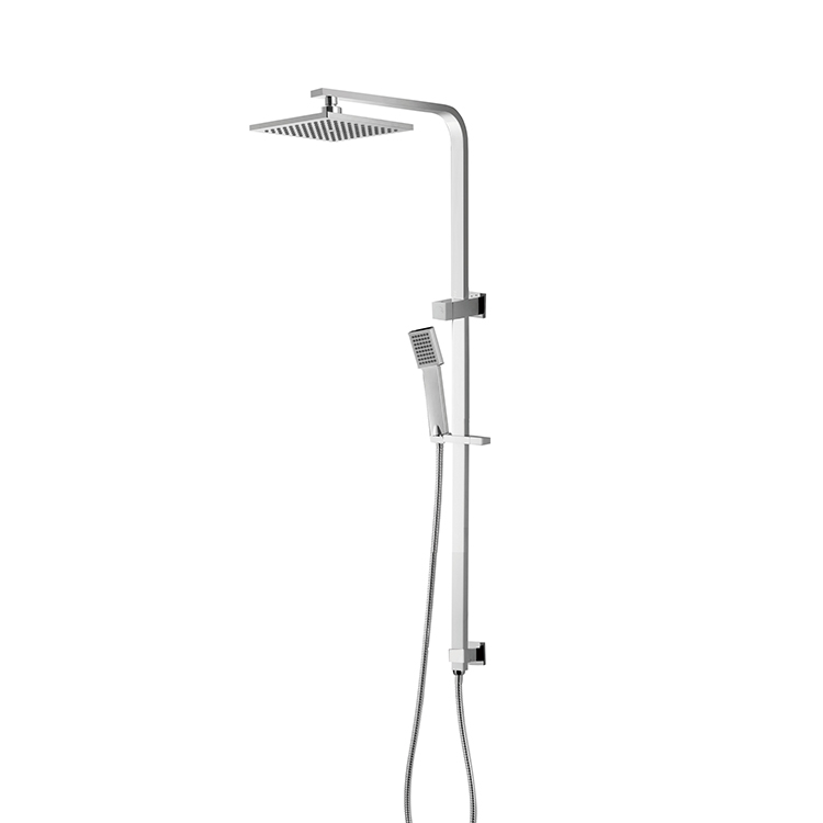 Juego de grifo mezclador de ducha de lluvia expuesto montado en la pared de latón cromado a buen precio con ducha de mano