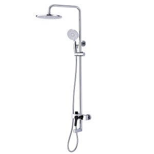 "Juego de grifería de ducha de baño de lluvia con columna de ducha de cabeza de ABS de un solo mango de China"