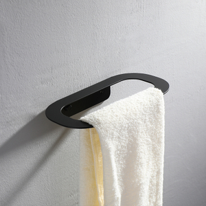 Kaiping Gockel Decoración del hogar Accesorios de baño Soporte de toalla de barra de toalla individual montado en la pared negro