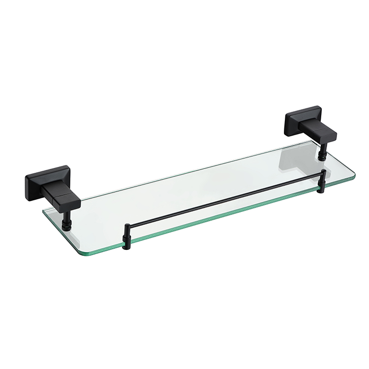 Fábrica de China Accesorios de baño de latón montados en la pared Estante de baño Estante de vidrio individual