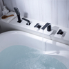 Sanitario moderno 5 agujeros 3 manijas Latón Cobre Montaje en cubierta Bañera Bañera Grifo de ducha Juego de mezclador