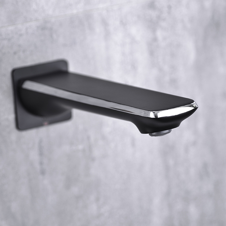 Grifo cromado y negro moderno, accesorio para grifo de ducha, grifo de latón para agua, mezclador de ducha para bañera montado en la pared