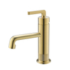 Grifo monomando de latón dorado cepillado de alta calidad, grifo mezclador de lavado con un orificio, grifo para lavabo de baño