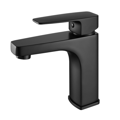 Mezclador de lavabo negro de fábrica de China Grifos de baño de cobre de una manija de montaje en cubierta de una sola palanca contemporáneos