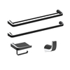 Accesorios de baño de lujo para Hotel, conjunto de accesorios de baño para inodoro de cobre negro y cromo