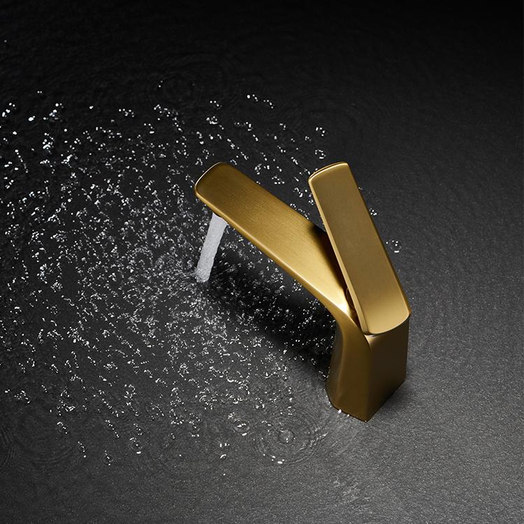 Grifo monomando de baño de oro cepillado moderno Grifo de lavabo monomando monomando