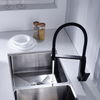 Grifo monomando negro para cocina, montaje en cubierta, agua caliente y fría, grifos mezcladores para fregadero de cocina