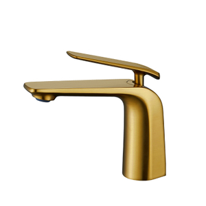 Kaiping Gockel Grifo monomando para lavabo de una sola palanca en oro cepillado, grifo mezclador de baño
