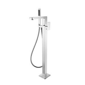 Grifos de baño de ducha con soporte de suelo cromado de agua fría y caliente modernos Grifo de bañera independiente