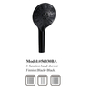 Precio de fábrica, accesorios de baño, 3 funciones, cabezal de ducha de mano para baño de lluvia negra ABS