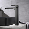 Grifo mezclador monomando de montaje en cubierta de nuevo diseño grifo de lavabo de baño de latón negro mate