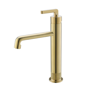 Proveedor de Guangdong, grifo de latón para lavabo de una sola manija de oro cepillado, grifo de baño