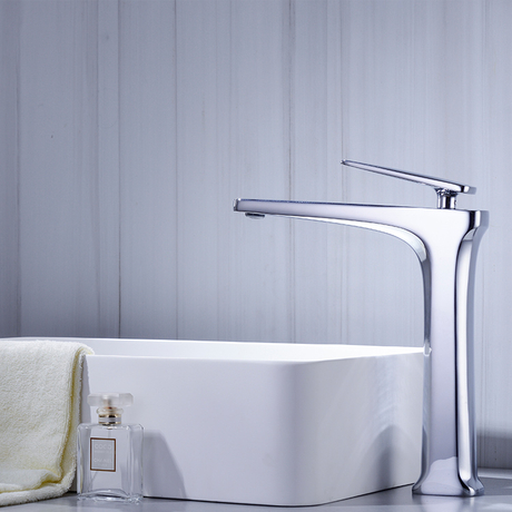 Kaiping Gockel Latón Cromo Agua fría y caliente Grifo monomando para lavabo Grifo mezclador de baño