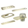 Proveedor de China, acero inoxidable dorado cepillado, 5, cinco piezas, baño, baño, accesorios de baño, conjunto
