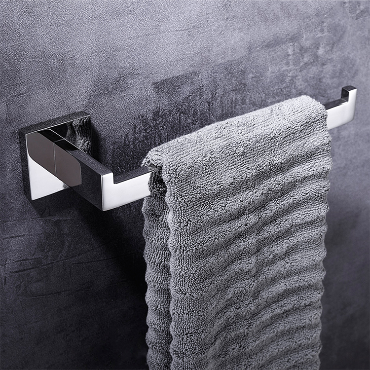 Accesorios de baño modernos de acero inoxidable OEM Barra de toalla de inodoro montada en la pared de cromo Soporte de toalla individual